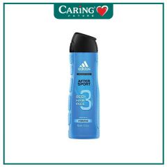 ADIDAS AFTER SPORT 3 IN 1 BODY, HAIR & FACE SHOWER GEL FOR HIM 400ML