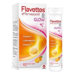 FLAVETTES GLOW VITAMIN C + E + GLUTATHIONE ORANGE EFFERVESCENT TABLET 30S