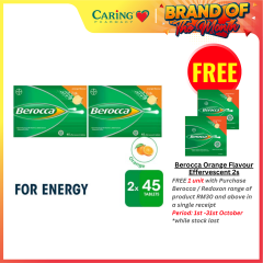 BEROCCA VITAMIN B+C ORANGE EFFERVESCENT TABLET 45’s x 2