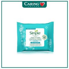 SIMPLE DAILY SKIN DETOX CLEAR MATTE CLEANSING WIPES 25S