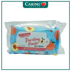 CARING WET WIPES PEACH 10SX3