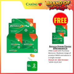 BEROCCA ORANGE FLAVOUR EFFERVESCENT TABLET 12’s x 2