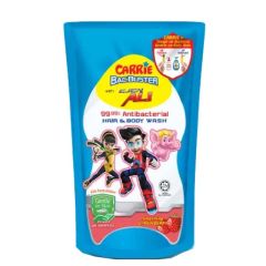 CARRIE JUNIOR BACBUSTER ANTIBACTERIAL HAIR & BODY WASH SMASHING STRAWBERRY REFILL POUCH 600G