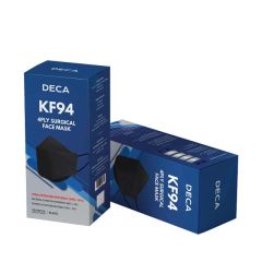 DECA KF94 4PLY SURGICAL DISPOSABLE ADULT  FACE BLACK 20S