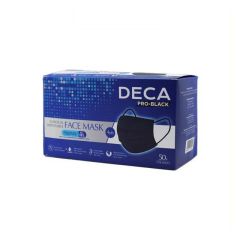 DECA PRO BLACK 4PLY SURGICAL DISPOSABLE ADULT FACE 50S