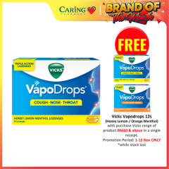 VICKS VAPODROPS HONEY LEMON 12S