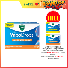 VICKS VAPODROPS ORANGE MENTHOL 12S