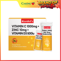 KORDELS  VIT C 1000MG+ZINC10MG+VIT D3 500IU EFFERVESCENT ORANGE 30S